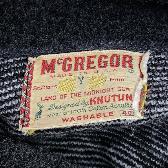 Vintage McGregor Knit Sweater Men's 40 Collared Knutsun Pullover Alaska made USA - Picture 3 of 8